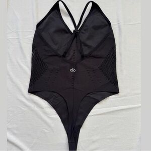 ALO Black Mesh One-Piece Swimsuit